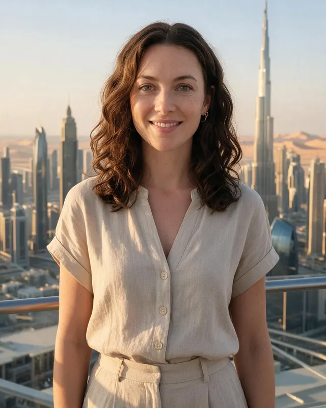 Travel: Dubai style: sample influencer photo created from one selfie